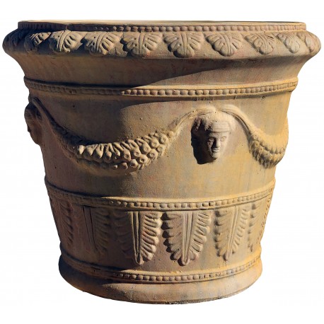 Vaso da Limoni con festoni da Ø60cm terracotta Impruneta conca