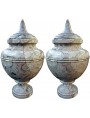 pair of vases in lumachella stone