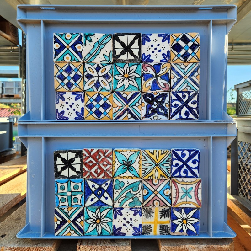 Small Moroccan Mixed Tiles 5x5 cms - Recuperando | Läufer