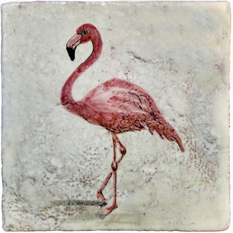 Flamingo majolica tile 20 x 20 cm