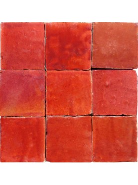 Hand-made Morocco Tile red
