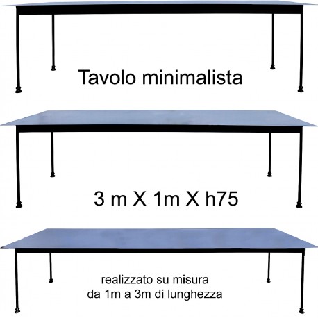 Tavolo minimalista in ferro di tre metri