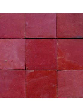 Hand calibrated red Moroccan zellige tiles