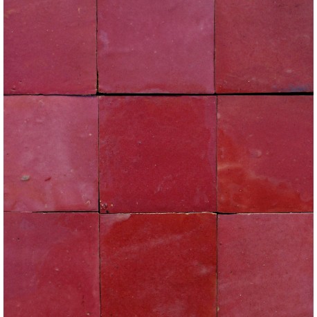 Hand calibrated red Moroccan zellige tiles