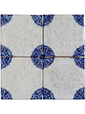 English light blue tiles on a white background