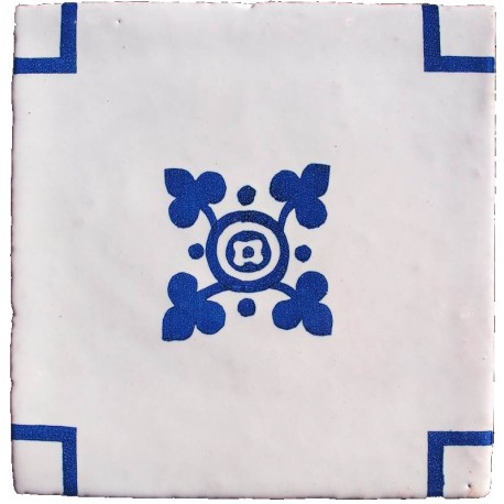 Majolica tile our production white and blue