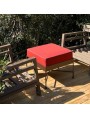 Low square pouf-deck table with cushion container