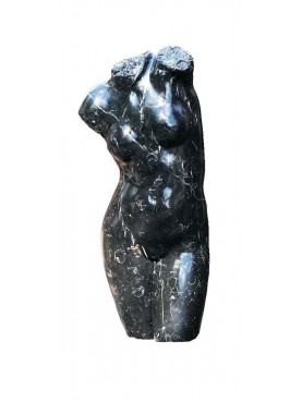 Femal Roman marble bust - black marble - small size