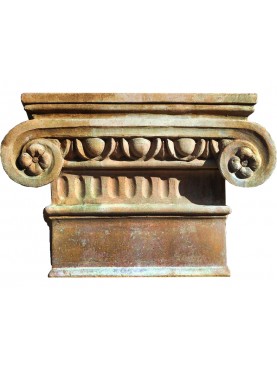 large terracotta Ionic capital