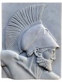 Achille - Bassorilievo in marmo statuario classe P - foto con ombre radenti