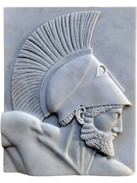 Achille - Bassorilievo in marmo statuario classe P - foto con ombre radenti