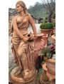 Statue of the water bearer in Tuscan terracotta