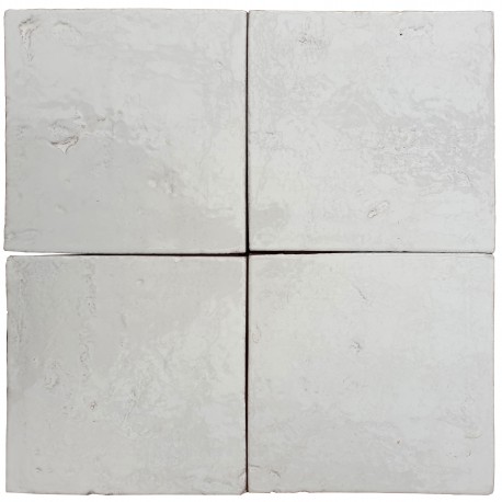 White majolica rustic tiles 20x20 cm