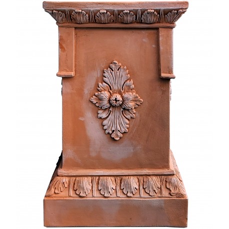 Strigilated Terracotta Base H.75cms/45x45cms for vase and statue