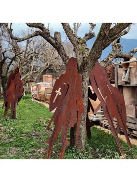 Templar knights silhouette in corten for the gothic line