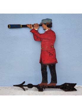 Sailor with spyglass - Original hand-painted recovery weather vane