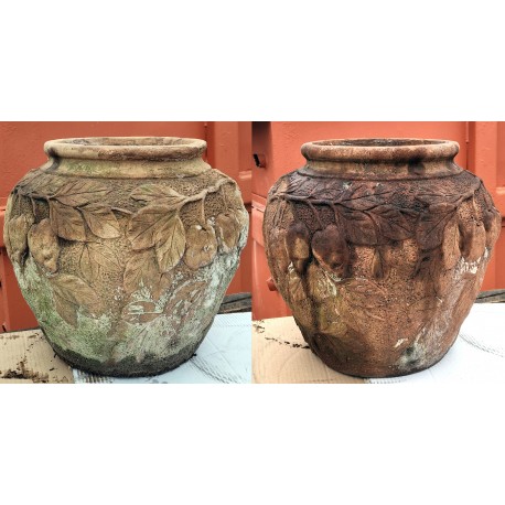 ancient original pair of Cachepot in Neapolitan terracotta