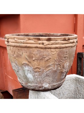 antico originale Cachepot in terracotta Napoletana egittizzante