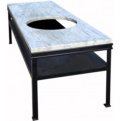 Iron and marble table - base for an American BBQ