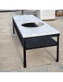 Iron and marble table - base for an American BBQ
