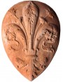 Coat of arms with Florentine lily - terracotta