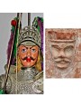 Comparazione tra il volto antico in terracotta e la faccia di un pupo sicilano