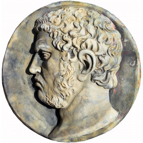 Tondo of Caracalla in patinated terracotta