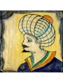 Sicilian Tile Reproduction Islamic Man moustache