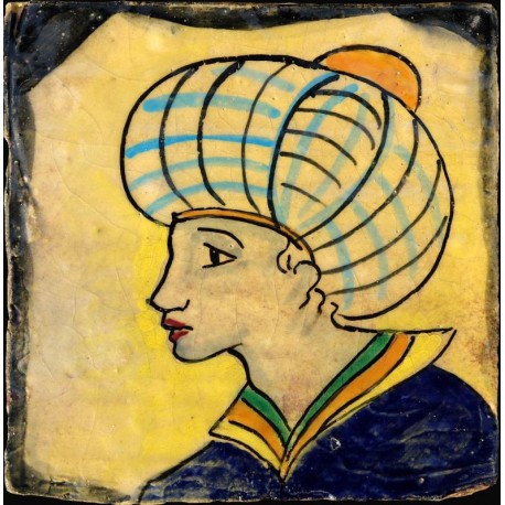 Sicilian tile reproduction young Islamic man