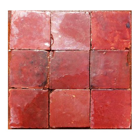 Red Bordeaux handmade Moroccan tile