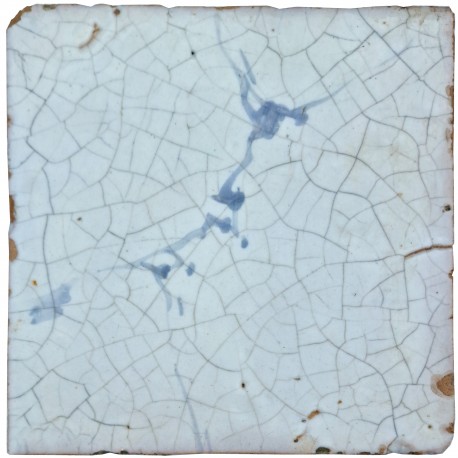 Old white aluminum oxide tile with marble veins
