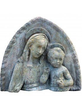 scudo con Madonna in terracotta col Bambino