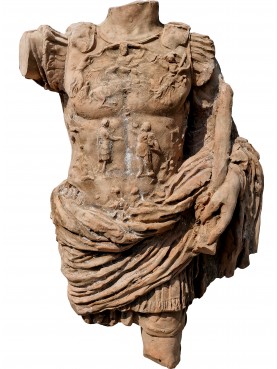 Libera riproduzione accademica in terracotta dell'Augusto di Prima Porta
