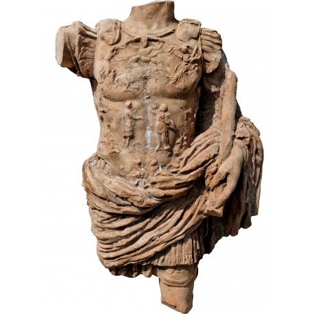 Libera riproduzione accademica in terracotta dell'Augusto di Prima Porta