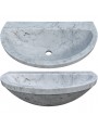 Semi-round hand basin in white Carrara marble