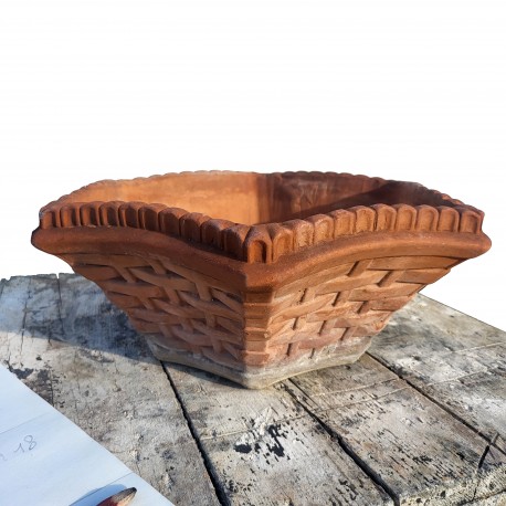 Una cachepot a stella antico napoletano decò in terracotta