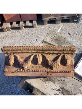 Antico Cassonetto Festonato Napoletano in terracotta marchiato esposito