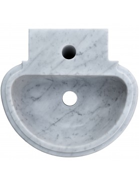 Round sink in white Carrara marble