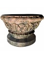 RENAISSANCE pillar vase with acanthus leaves dark patina