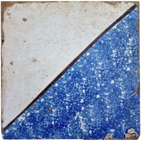 Piastrella antica a Vela - Bianco ossido d'alluminio e blu cobalto