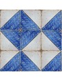 Antique tile "Vela" - White aluminum oxide and cobalt blue