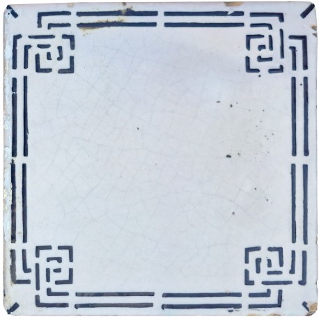 Ancient black manganese greek frame tile