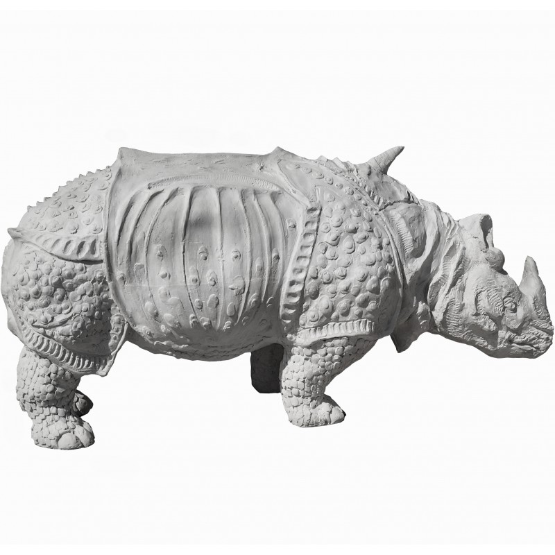 Indian Rhino with Plaster Cloth over Clay Experiment 