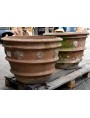 Pair of ancient Tuscan lemon Ø62cms pots in terracotta