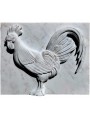 Bas-relief - Rooster in white Carrara marble