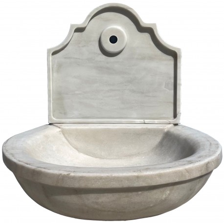 small Sink in light grey marble with front panel