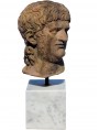 Busto di Nerone in terracotta copia dell'esemplare dei Musei Capitolini con base in marmo bianco Apuano