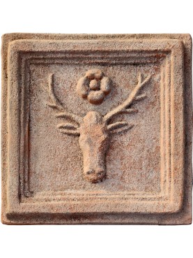 Terracotta Tile Plaque with deer head