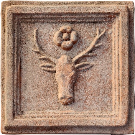 Terracotta Tile Plaque with deer head