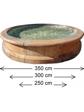 Circular stone fountain